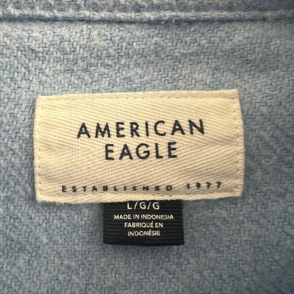 American Eagle Oversized Fleece & Love Shackleton Soft Light Blue size Large - Picture 4 of 7
